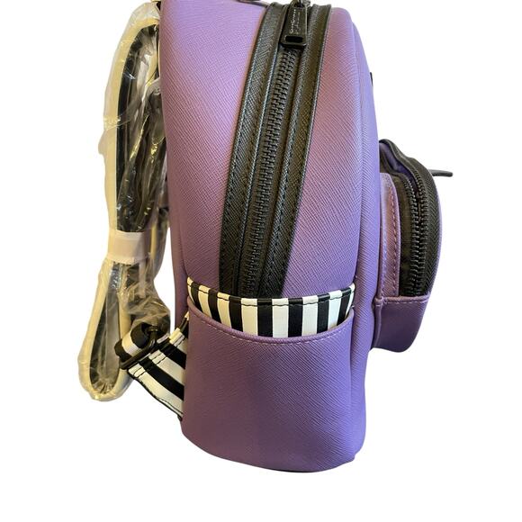 NWT Loungefly Beetlejuice Adam & Barbara Purple Mini Backpack Exclusive Collect - Picture 9 of 11